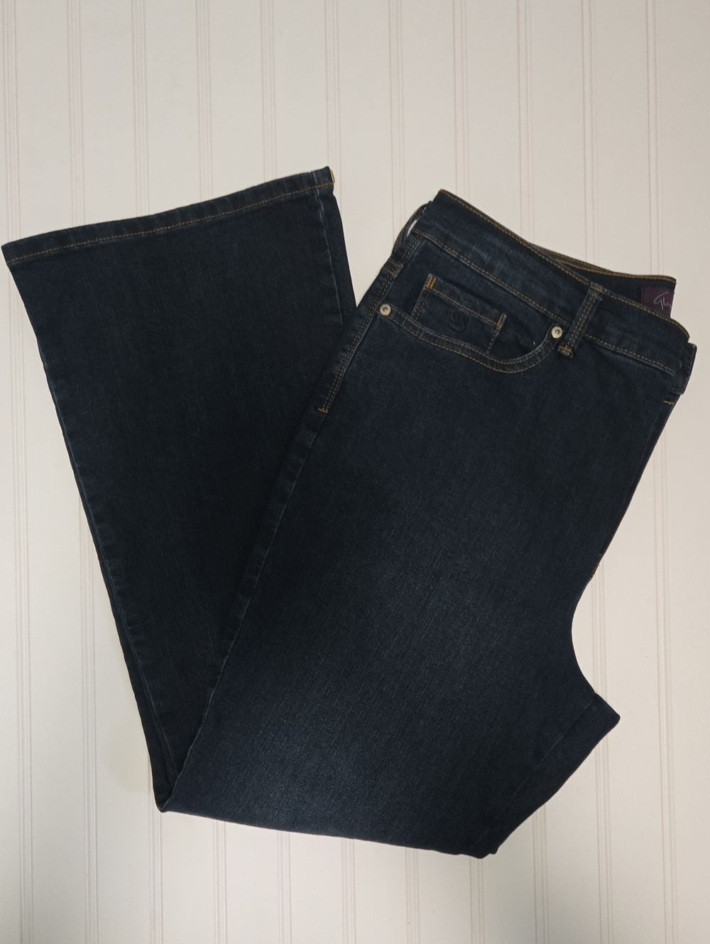 Gloria Vanderbilt Dark Blue Bootcut Women Jeans / Size 14 Petite Short